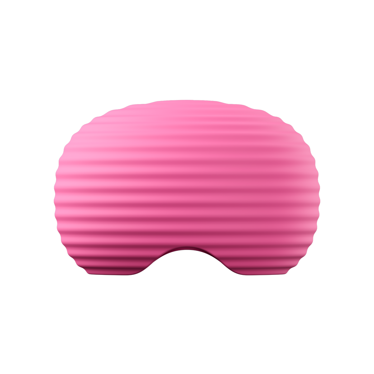 Pink weighted cable anchor with ribbed texture on a white background