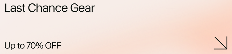 Promotional text for 'Last Chance Gear' with a discount offer on a gradient background.