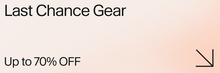 Promotional banner for 'Last Chance Gear' with a gradient background and text indicating up to 70% off.