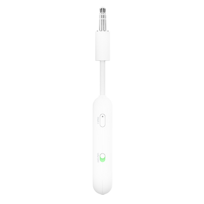 White AirFly with a green indicator light on a white background