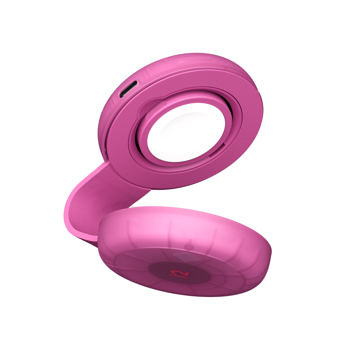 Pink butterfly charger on a white background