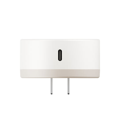 White electronic device with a USB-C port on a white background