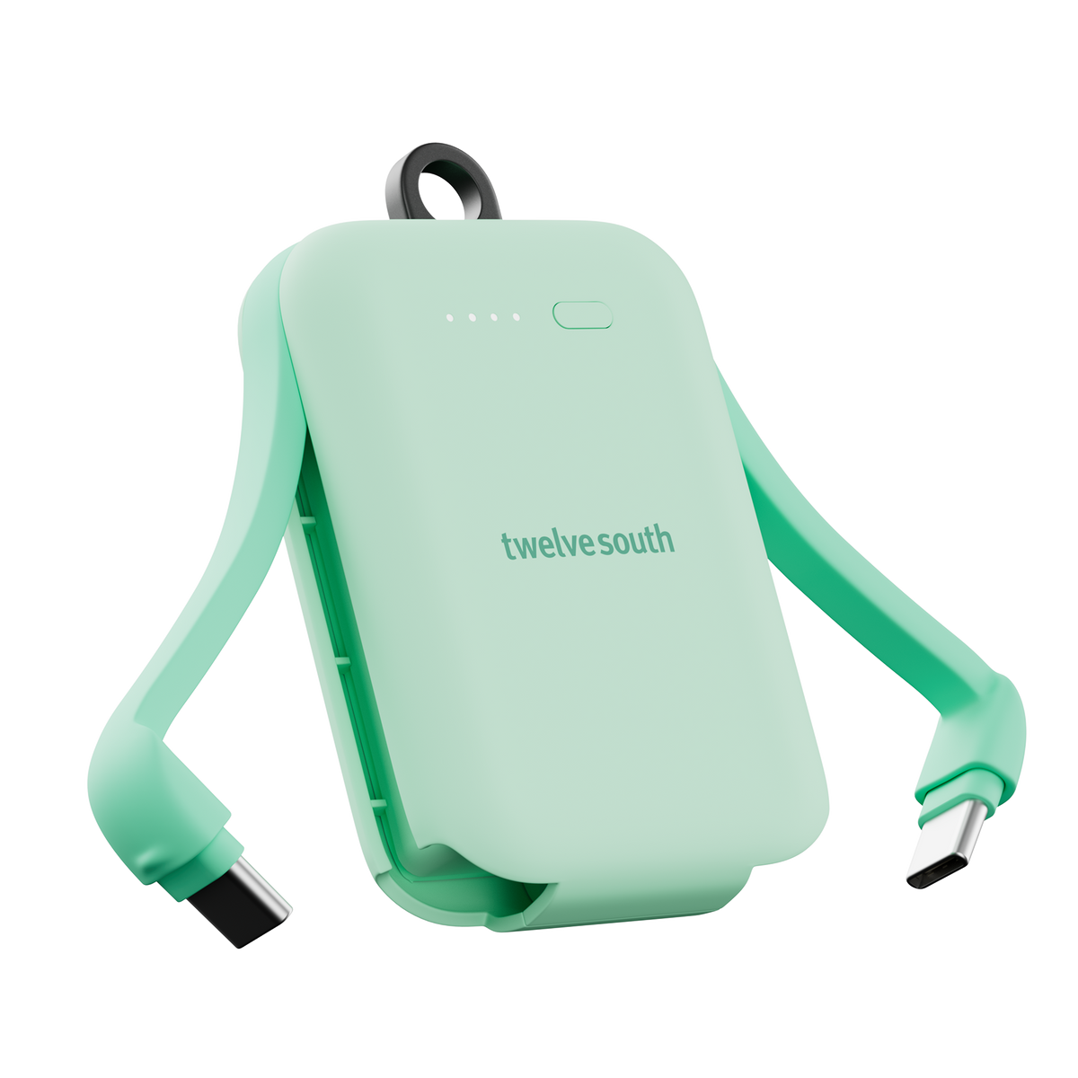 Mint green portable device with 'twelve south' branding on a white background