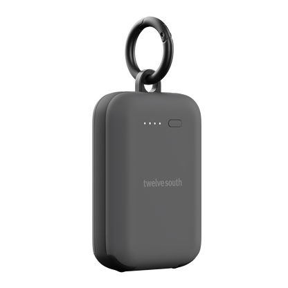 Black portable device with ring holder on a white background, featuring the 'twelvesouth' brand.